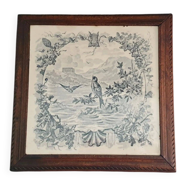 Dessous de Plat ''oiseaux'' faïence