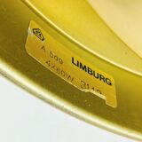 Very Large Space Age Glass & Brass Ceiling Light from Limburg, Germany, 70s