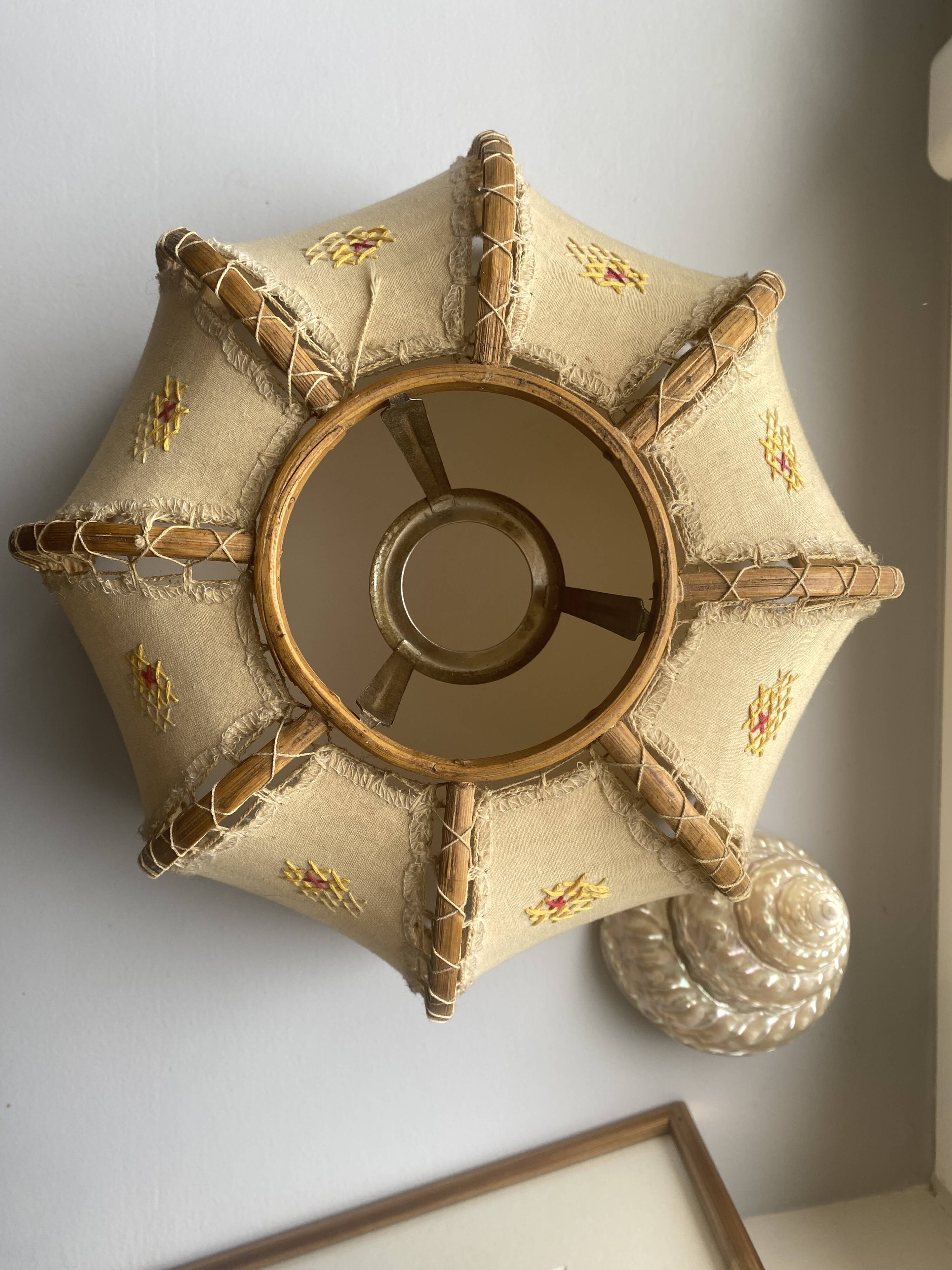 Embroidery fabric lampshade