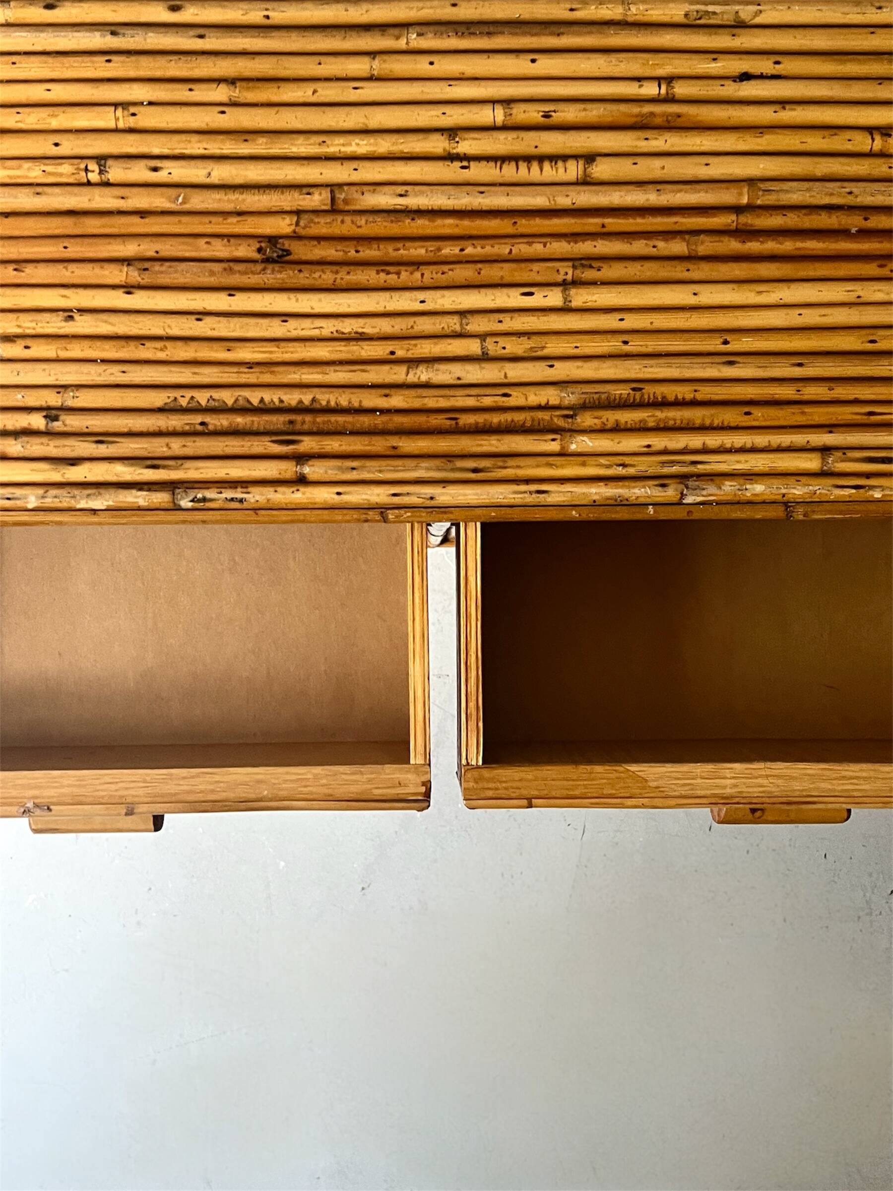 Vintage bamboo sideboard, Italy 1970