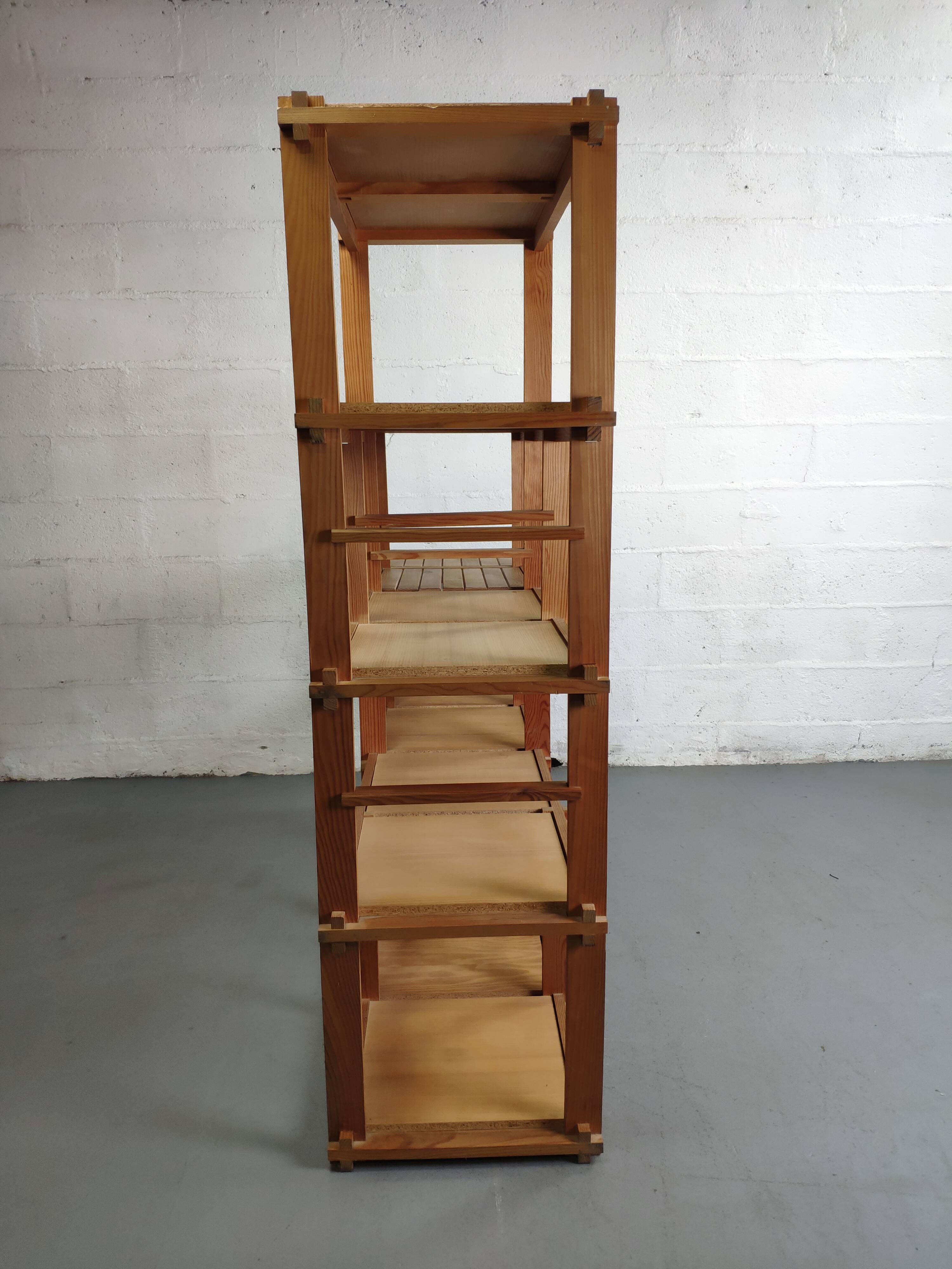 Pine staircase shelf design bauhaus circa 80