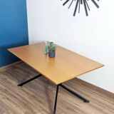 Table extensible en bois et métal, années 80