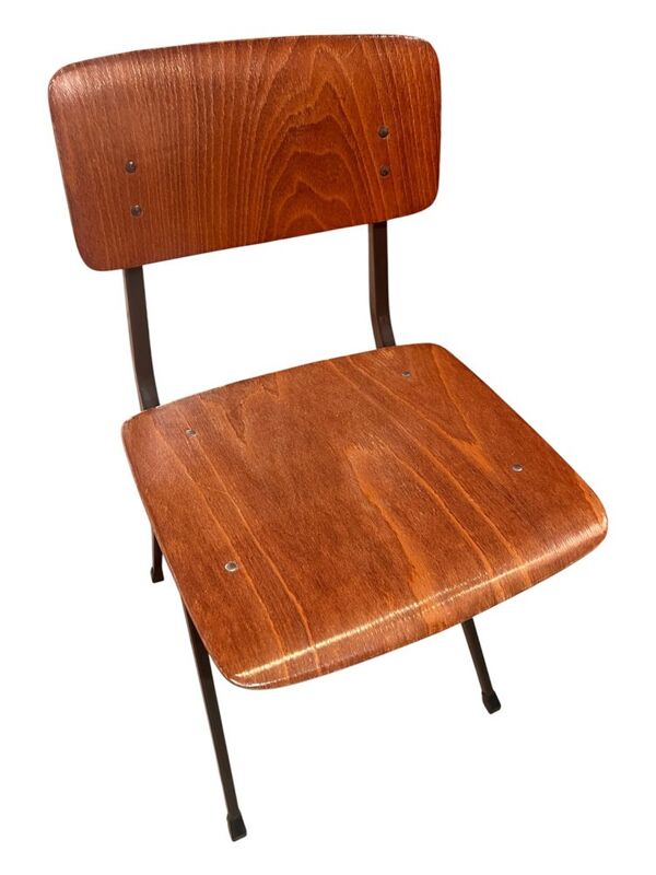 Chaise S201 ''Spinstoel'' à pieds compas de Marko, Pays-Bas, 1960s