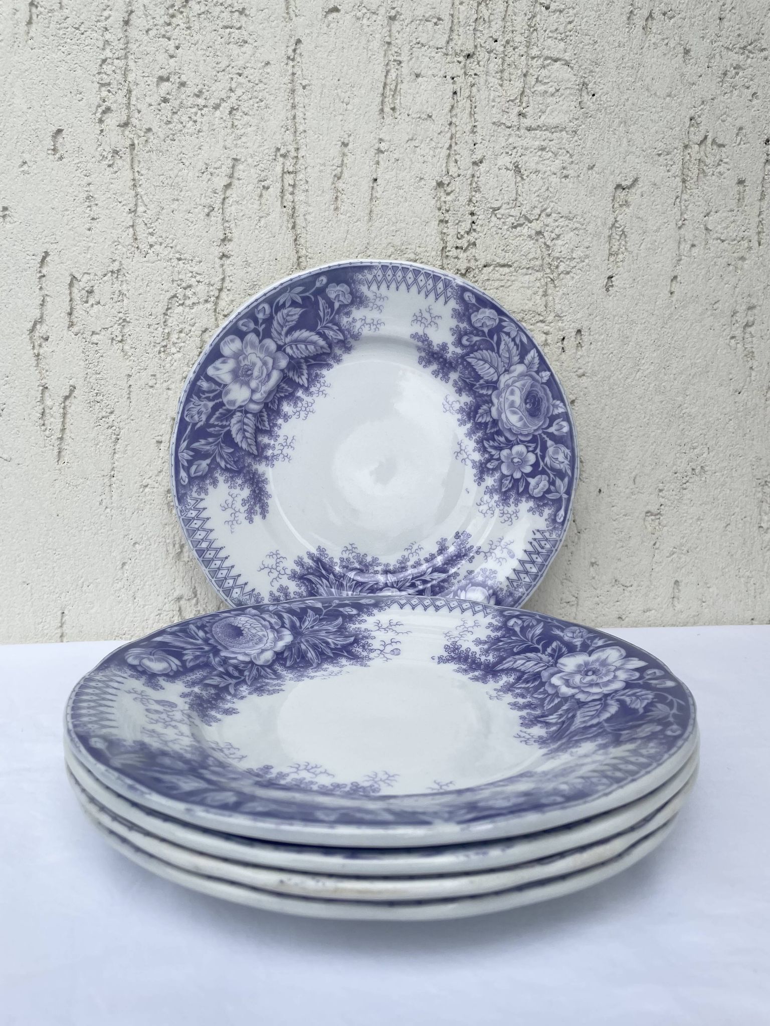 Assiettes dessert Sarreguemines modèle Jardinière XIXEME