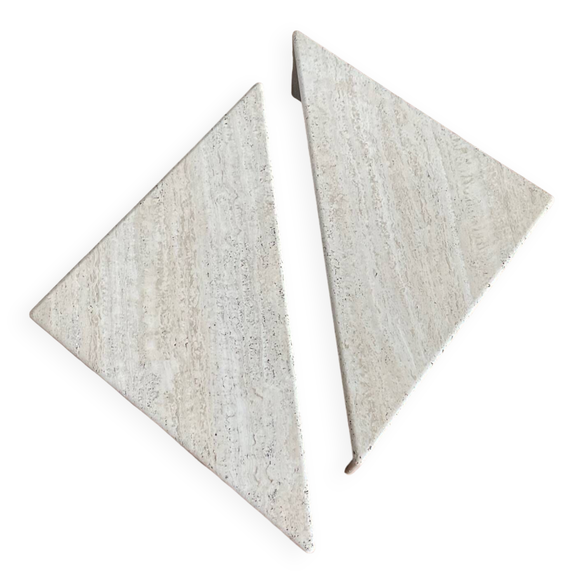 Ligne Roset vintage travertine nesting coffee tables