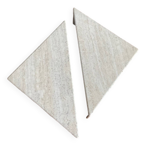 Tables basses gigognes Ligne Roset travertin vintage