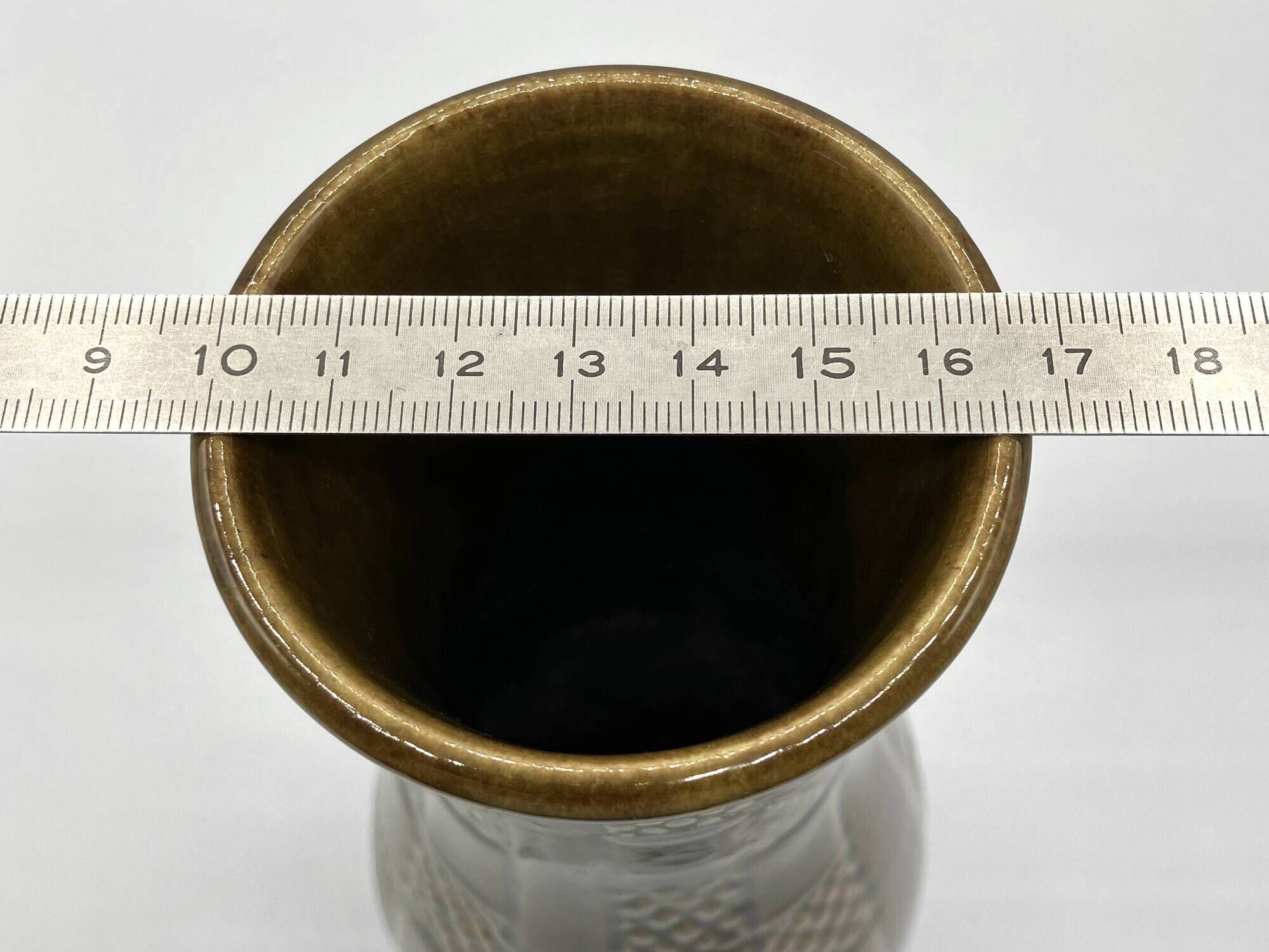 JASBA khaki glazed ceramic vase • West Germany • circa 1960