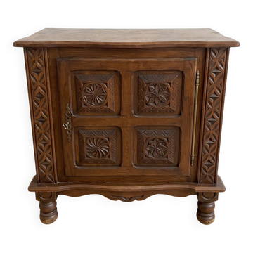 Antique carved solid wood buffet bar