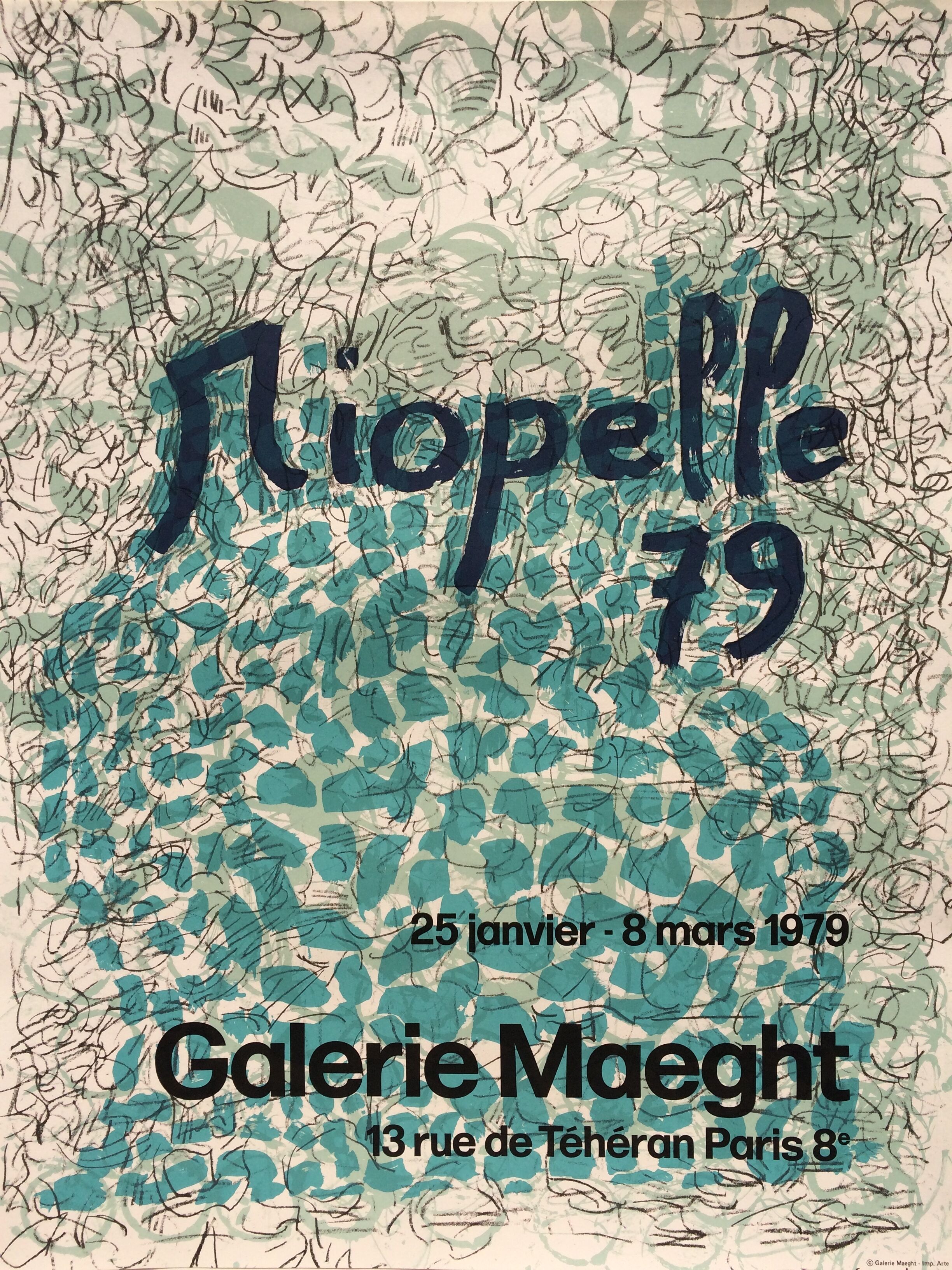 Jean-paul riopelle, galerie maeght, 1979. original poster in lithography