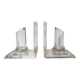 Pair of column bookends in plexiglass and gold metal, 1980s design.