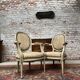 Pair of Armchairs with Back Medallion Lacquered Wood Louis XVI Style XIX Century