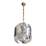 JT Kalmar chandelier, frosted murano glass, space age, Austria 1970
