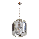 JT Kalmar chandelier, frosted murano glass, space age, Austria 1970