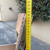 Pair of vintage velvet patterned chairs/steel from the 70s.