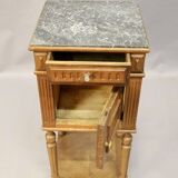 Antique bedside table with marble top and one drawer