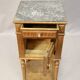 Antique bedside table in marble and wood, 1 drawer.