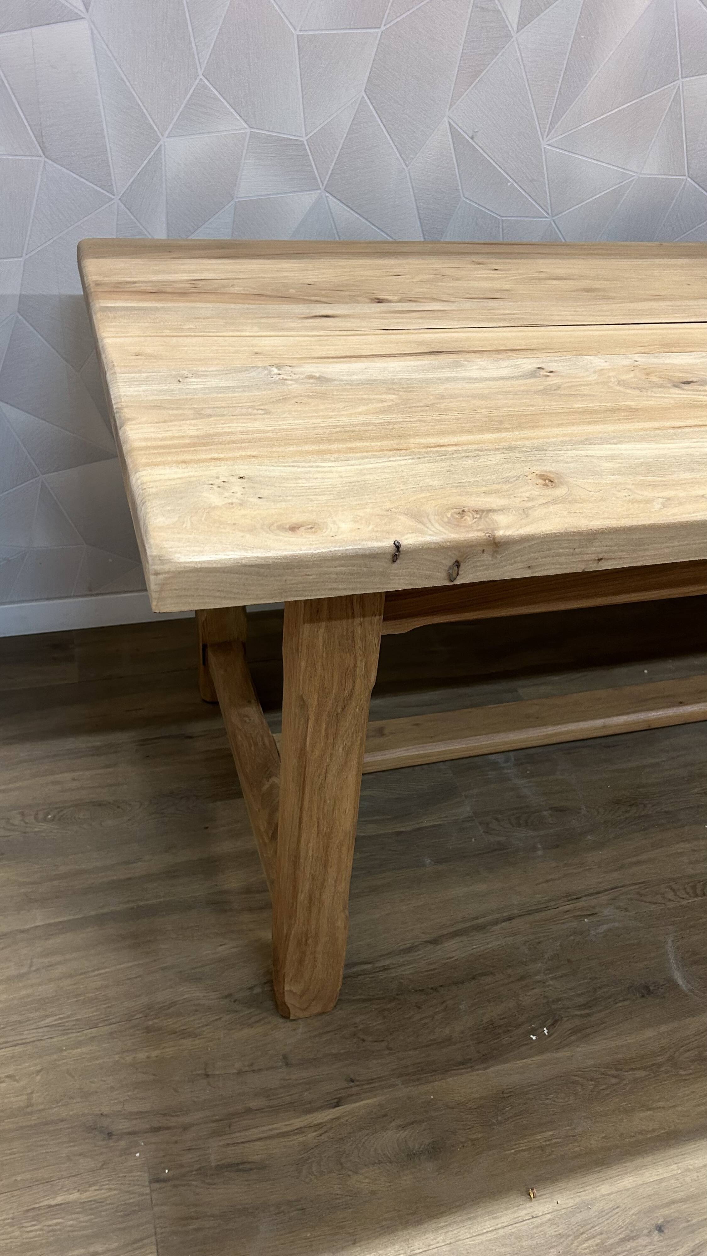 Solid walnut farmhouse table, stripped and varnished