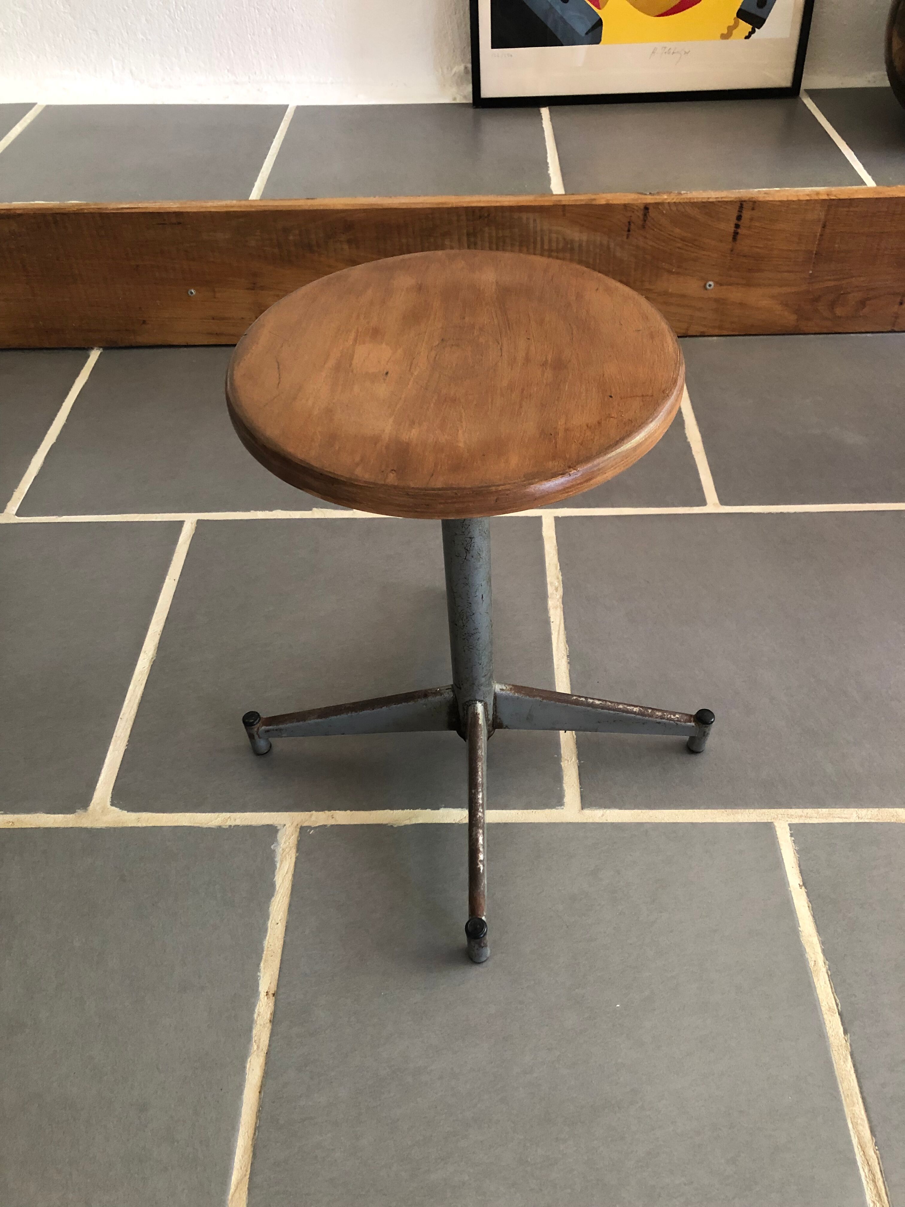 Antique industrial stool