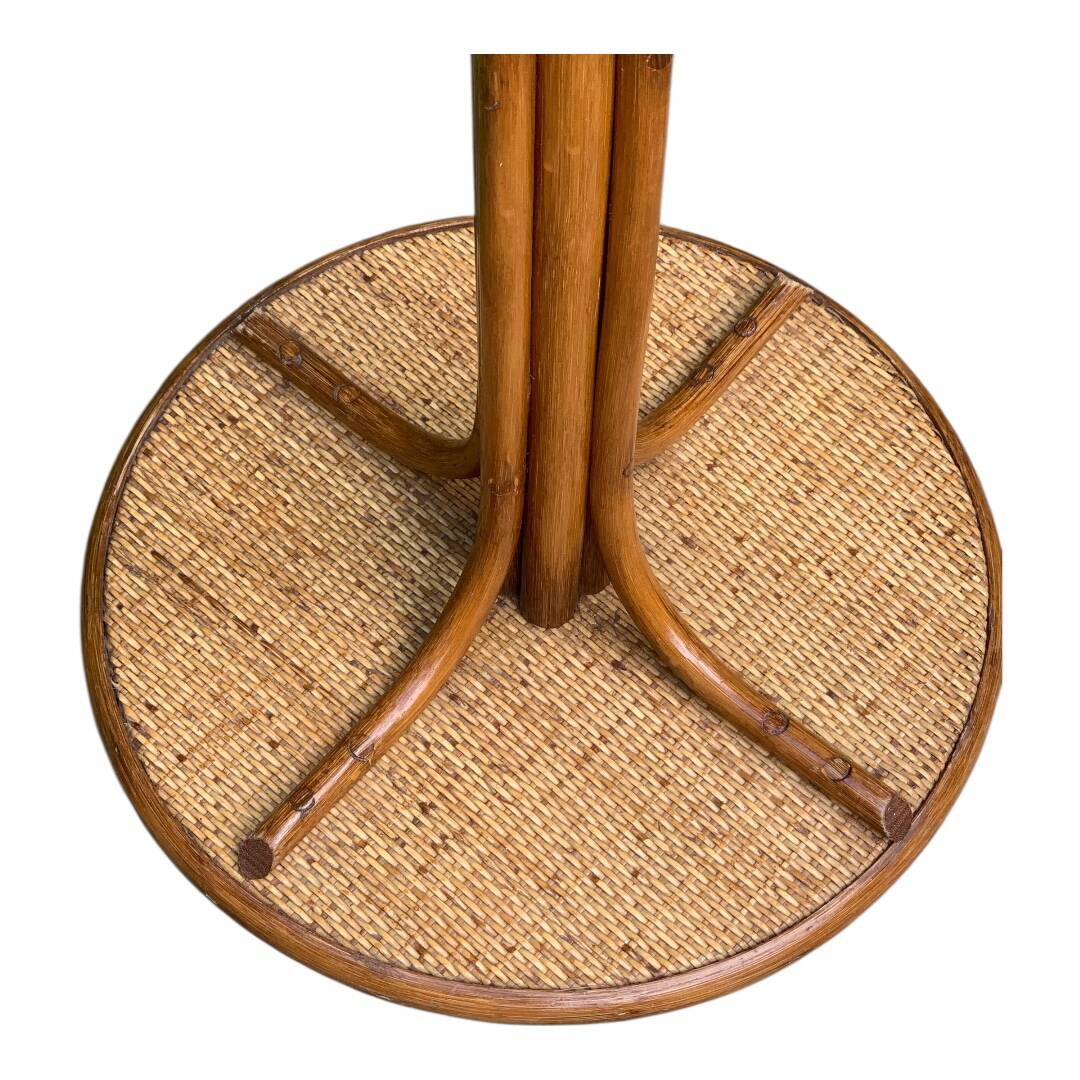 Perroquet portemanteau en rotin vintage 1970