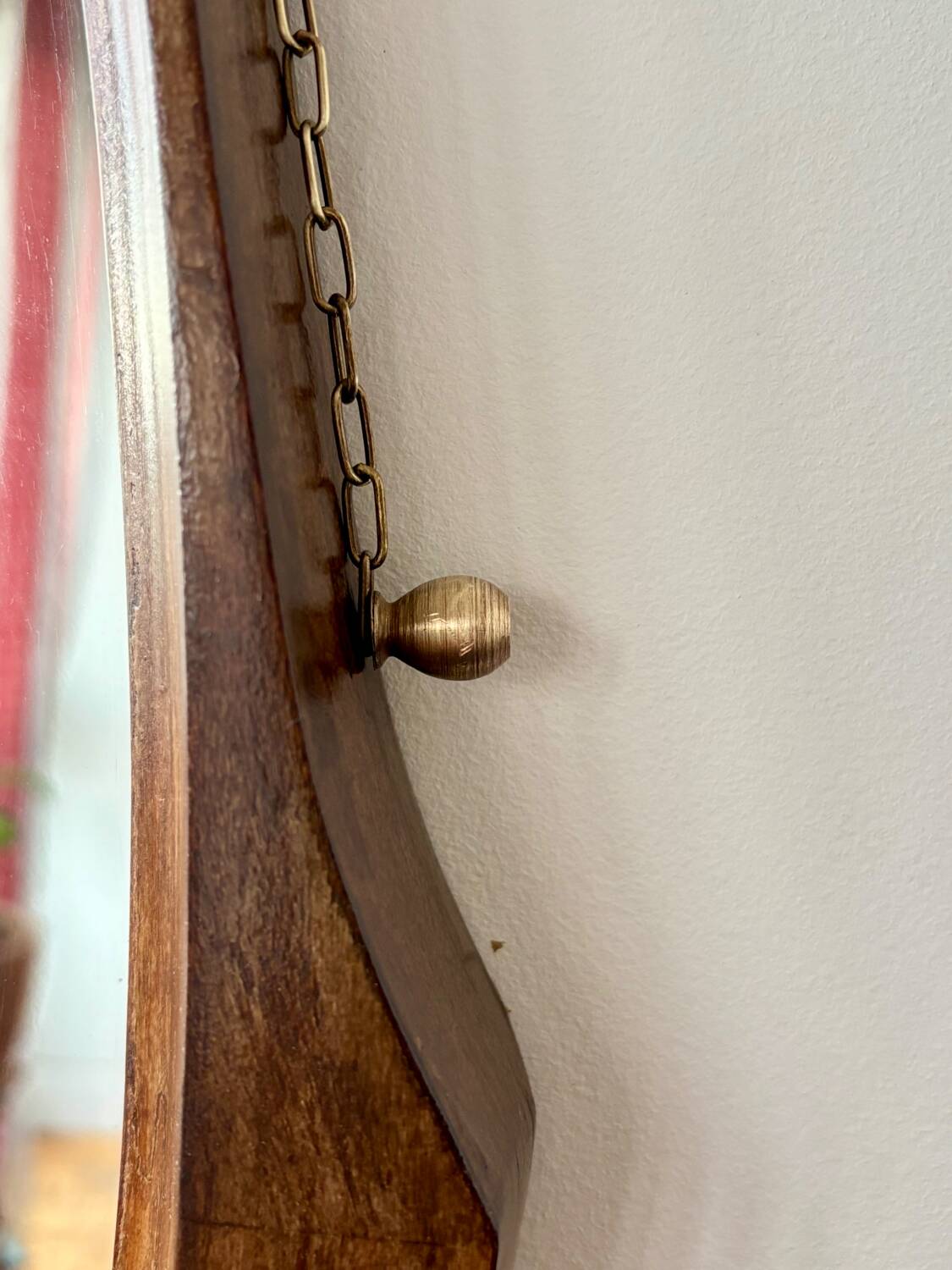 Italian solid teak mirror, 1960