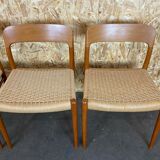 4 teak chairs by Niels O. Möller for J.L. Moller's 60