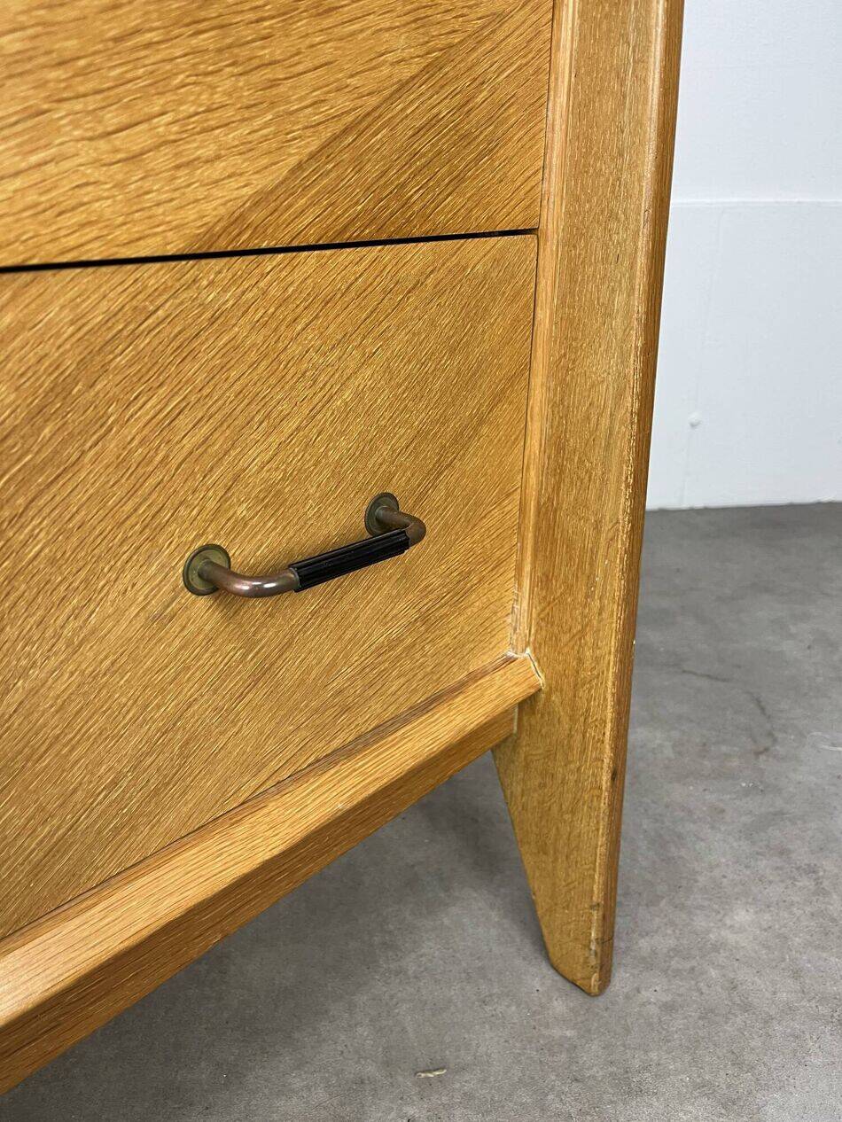 Scandinavian commode with compass legs, 1950s, light oak.