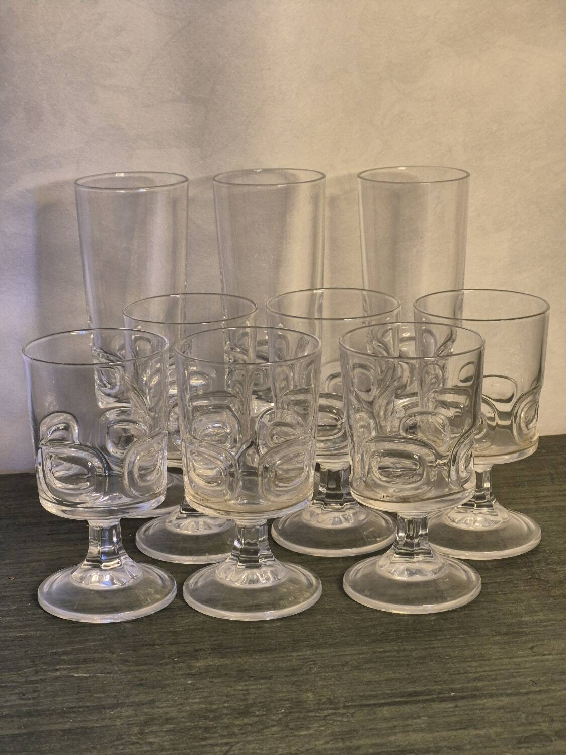 Vintage stemmed glasses
