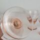 5 pink glass wine glasses