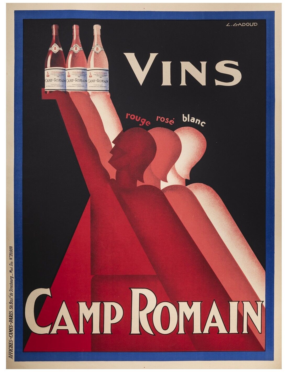 Gadoud poster: "Vins Camp Romain"