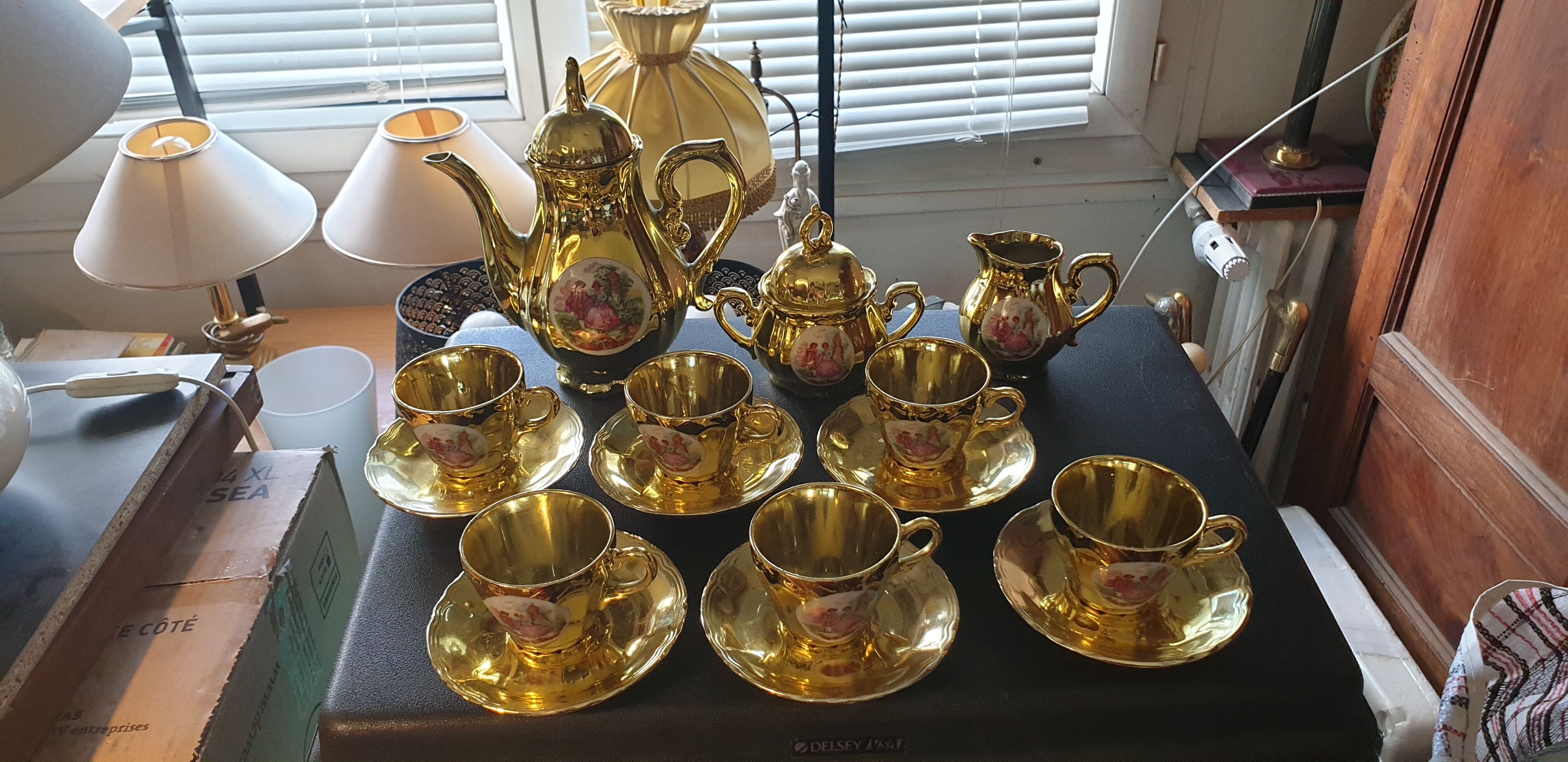 Service at cafe bavarian porcelain golden