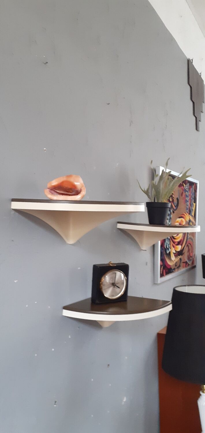 Three vintage corner shelves 70s
