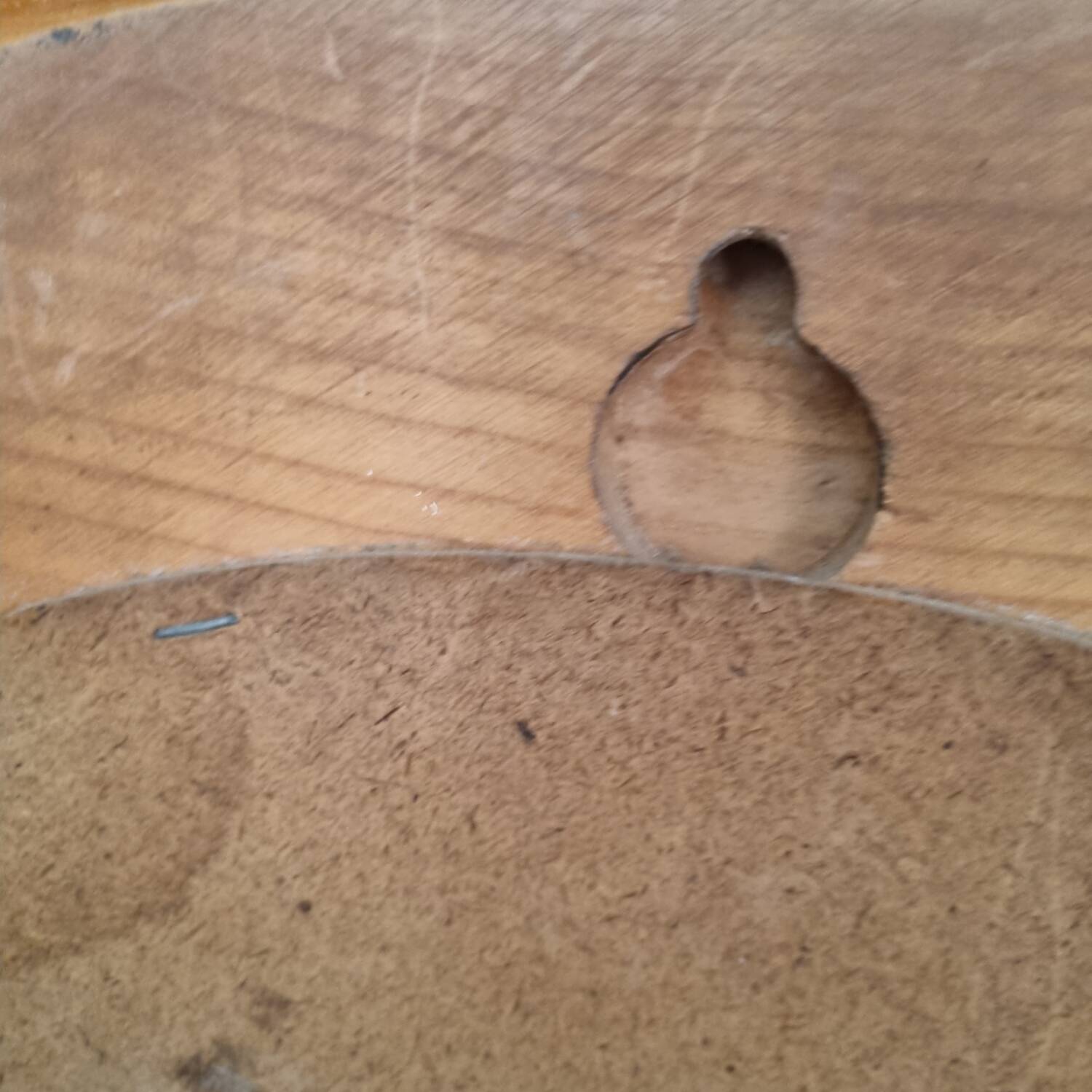 Large round wooden mirror