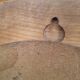 Grand miroir rond en bois
