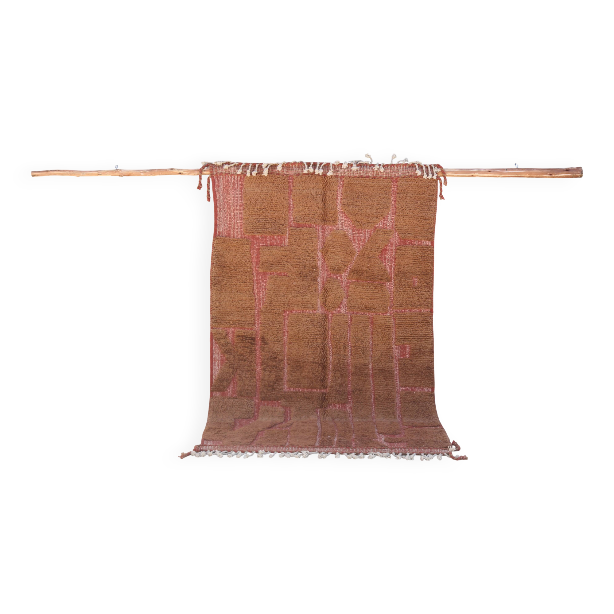 Handwoven Beni Ouarain rug 255×155cm – Terracotta & Clay - AZ821