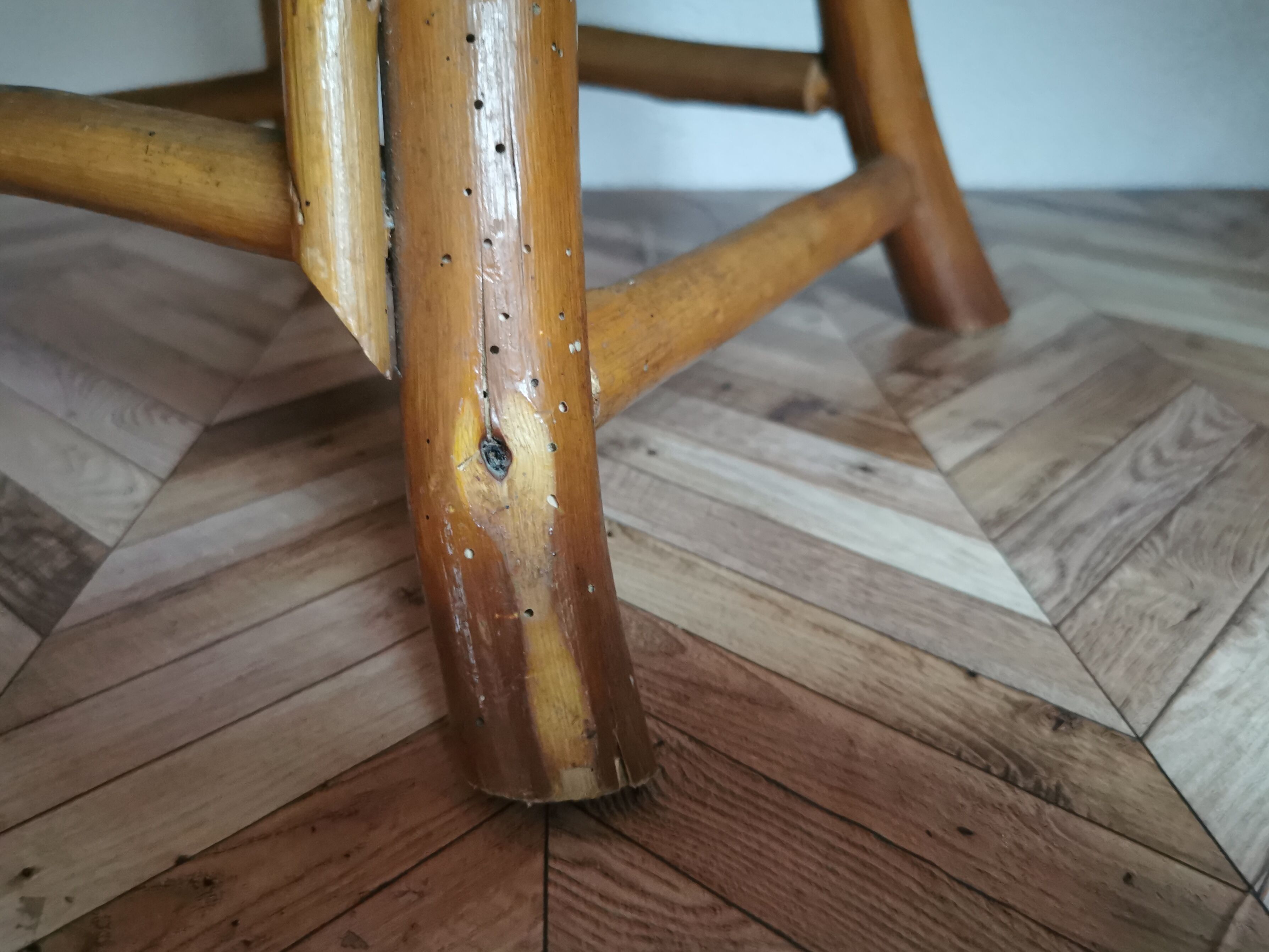 Vintage chestnut wood child chair