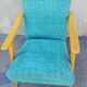 Armchair year 50 green fabric