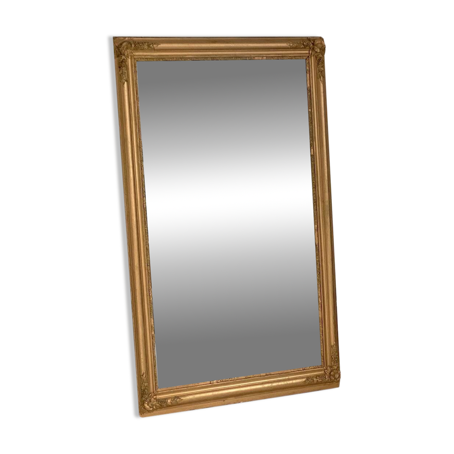 19th-century mercury mirror, in wood and gilded stucco