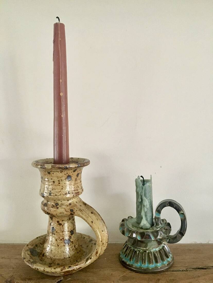 G.Tiffoche stoneware candlestick