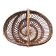 Vintage wicker basket with openwork, sun weaving and large handle.