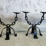 Pair of Brutalist Style Candlesticks