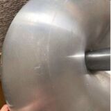 Large Suspension luminaire Space age brushed aluminum chrome design furniture lighting 70