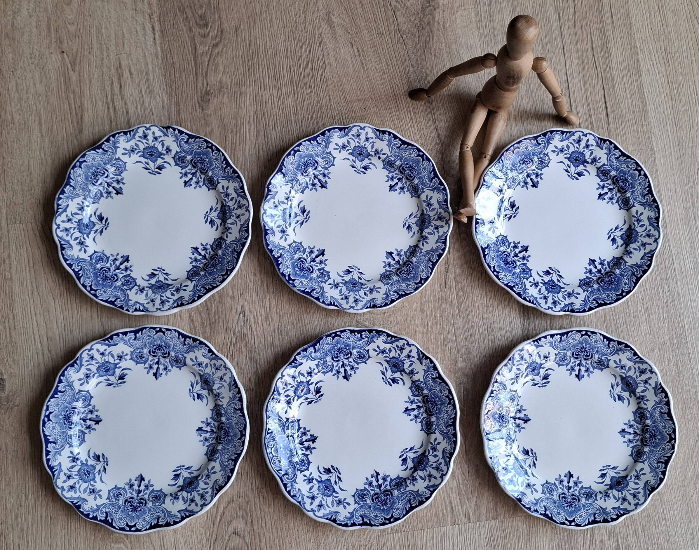 Set 6 assiettes plates Dordrecht 1920