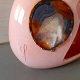 Ceramic lamp, agate slice 1970