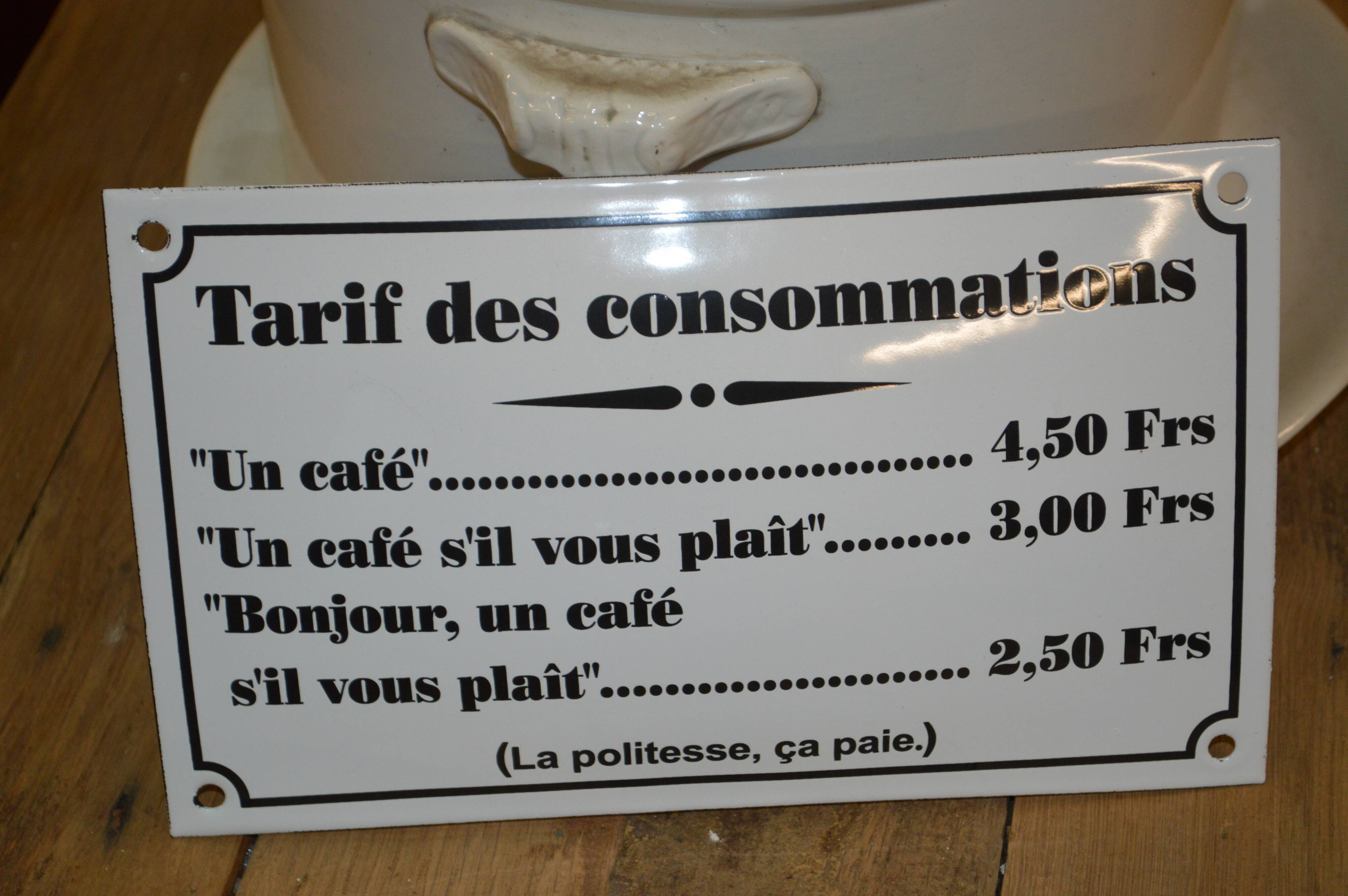 Enamelled plate "consumer tariff"