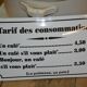 Plaque émaillée "tarif des consommations "