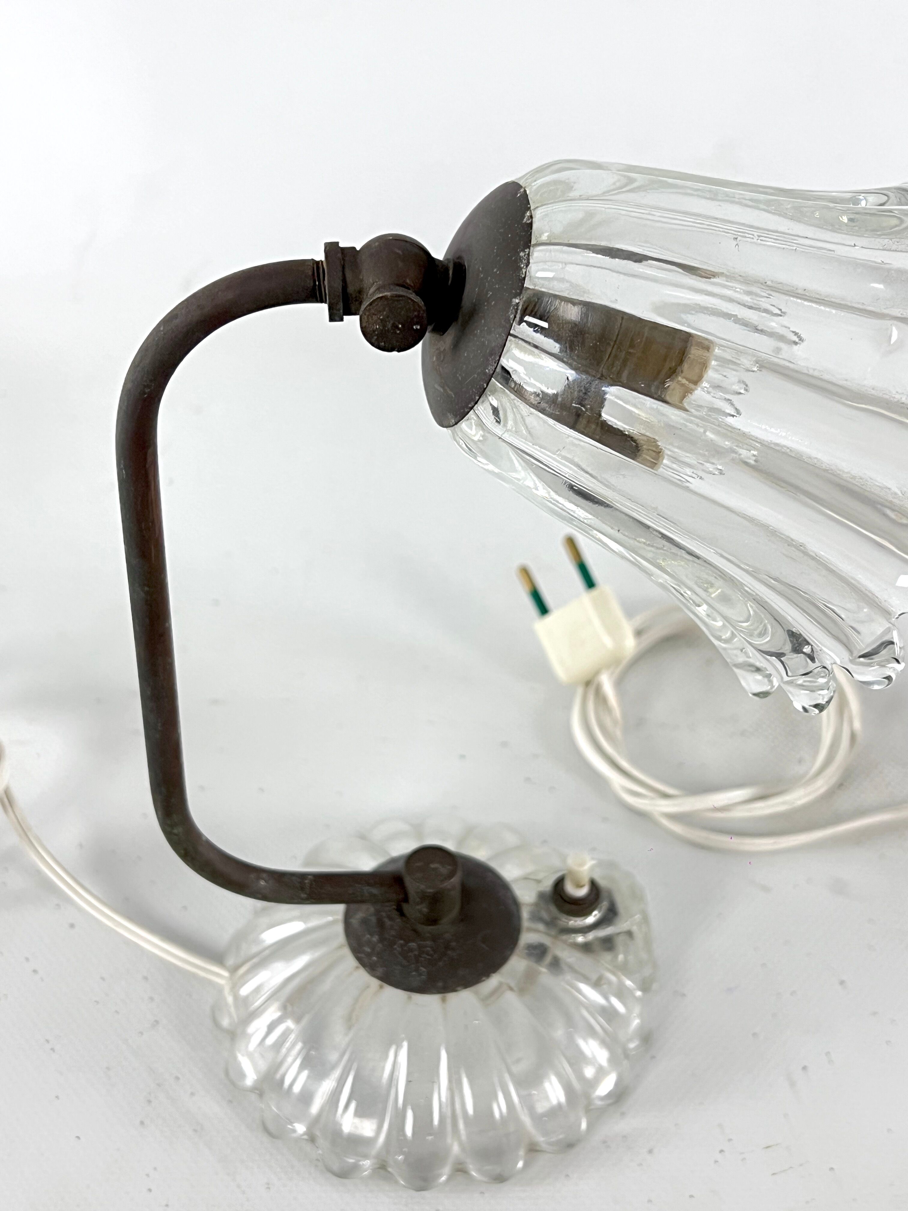 Art Deco, pair of Murano Glass table lamps, taly 1940s