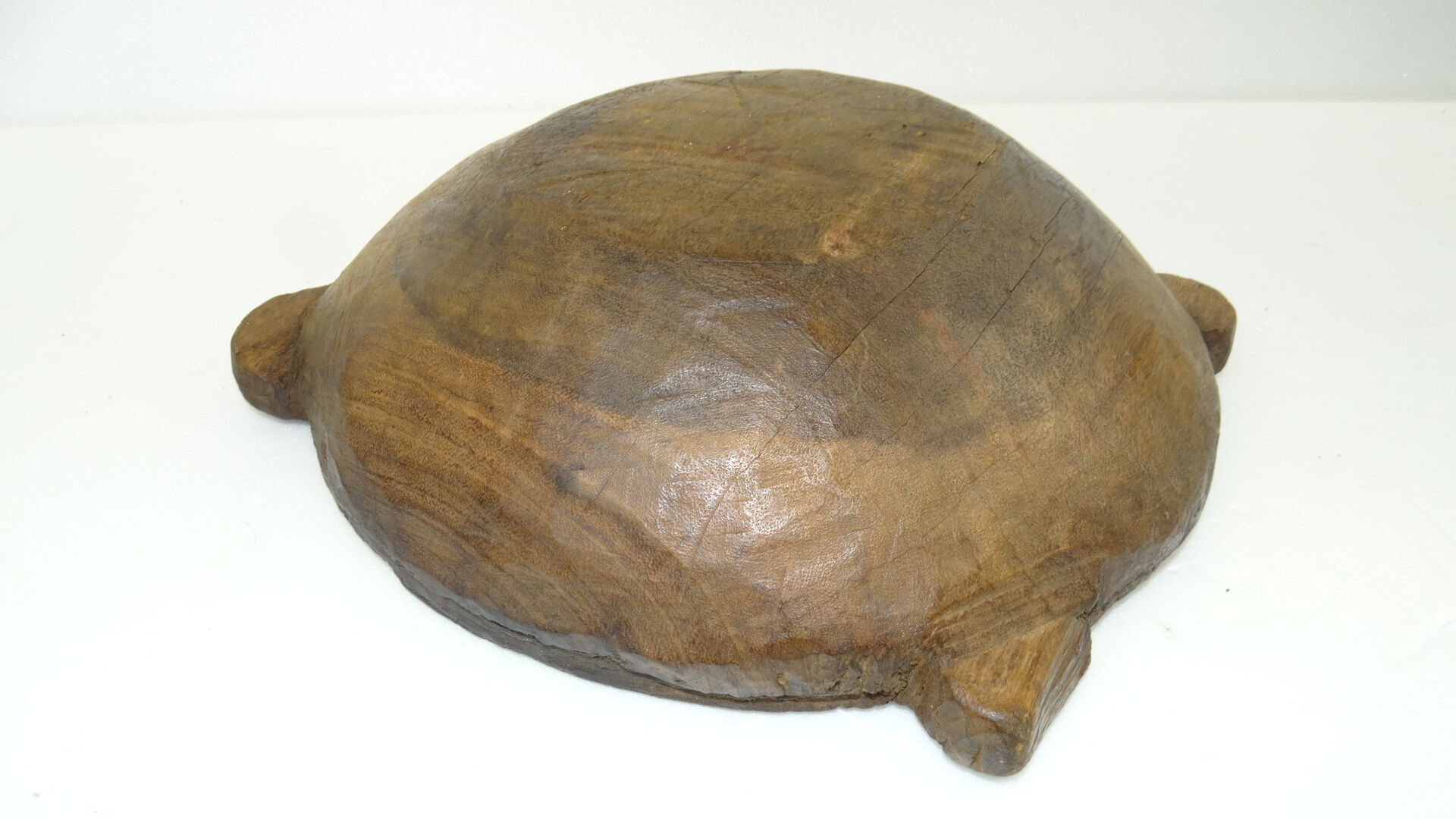 Old raw wood flat bowl