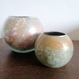Vase boule verre laqué