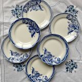 6 dessert plates Sarreguemines Digoin Model André