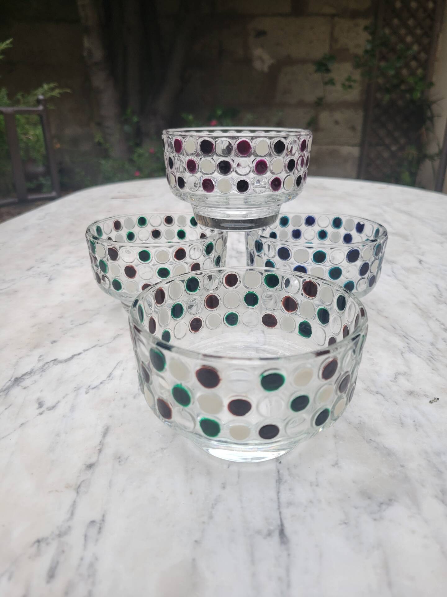 4 glass bowls La Rochère